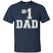 Load image into Gallery viewer, #1 Dad Number One Father&#39;s Day Vintage Style T-Shirt - TEEEVER - Navy / S- Short Sleeve -TeeEver.com