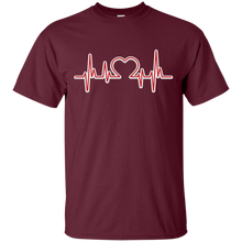 Load image into Gallery viewer, heartbeat, valentine day T-Shirt - Maroon / S- Short Sleeve -TeeEver.com