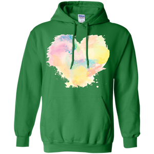 Big colorful heart - Valentines day Pullover Hoodie 8 oz - Irish Green / S- Hoodies -TeeEver.com