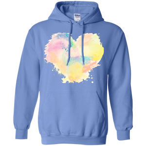 Big colorful heart - Valentines day Pullover Hoodie 8 oz - Carolina Blue / S- Hoodies -TeeEver.com