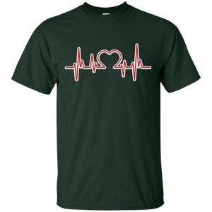 heartbeat, valentine day T-Shirt - Forest Green / S- Short Sleeve -TeeEver.com