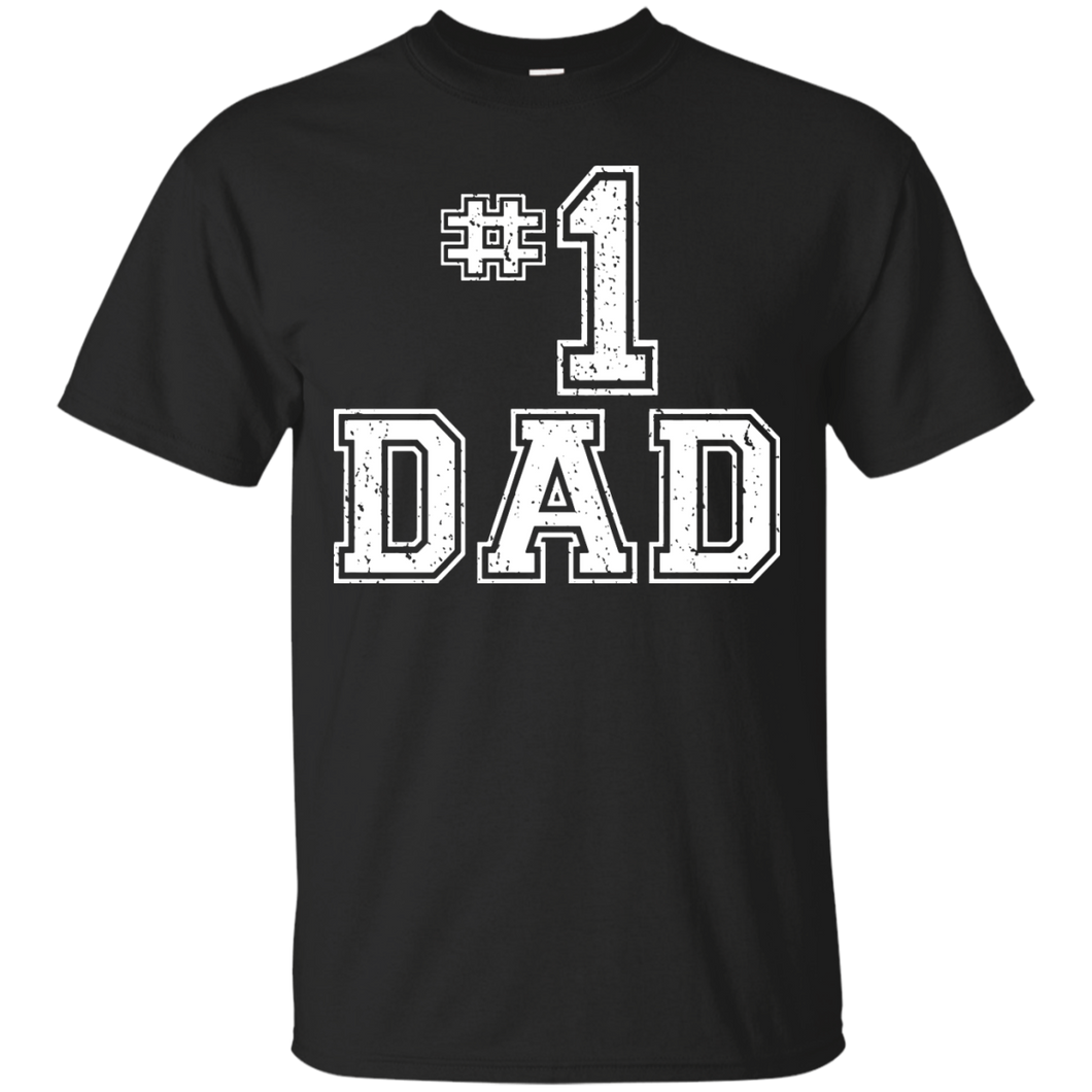 #1 Dad Number One Father's Day Vintage Style T-Shirt - TEEEVER - Black / S- Short Sleeve -TeeEver.com