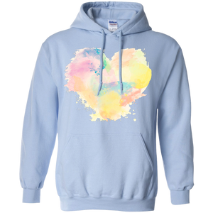 Big colorful heart - Valentines day Pullover Hoodie 8 oz - Light Blue / S- Hoodies -TeeEver.com