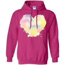 Load image into Gallery viewer, Big colorful heart - Valentines day Pullover Hoodie 8 oz - Heliconia / S- Hoodies -TeeEver.com