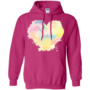 Big colorful heart - Valentines day Pullover Hoodie 8 oz - Heliconia / S- Hoodies -TeeEver.com