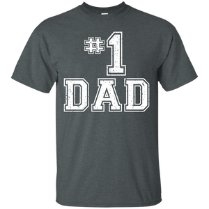 #1 Dad Number One Father's Day Vintage Style T-Shirt - TEEEVER - Dark Heather / S- Short Sleeve -TeeEver.com