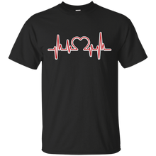 Load image into Gallery viewer, heartbeat, valentine day T-Shirt - Black / S- Short Sleeve -TeeEver.com