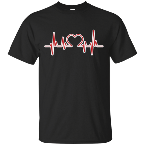 heartbeat, valentine day T-Shirt - Black / S- Short Sleeve -TeeEver.com