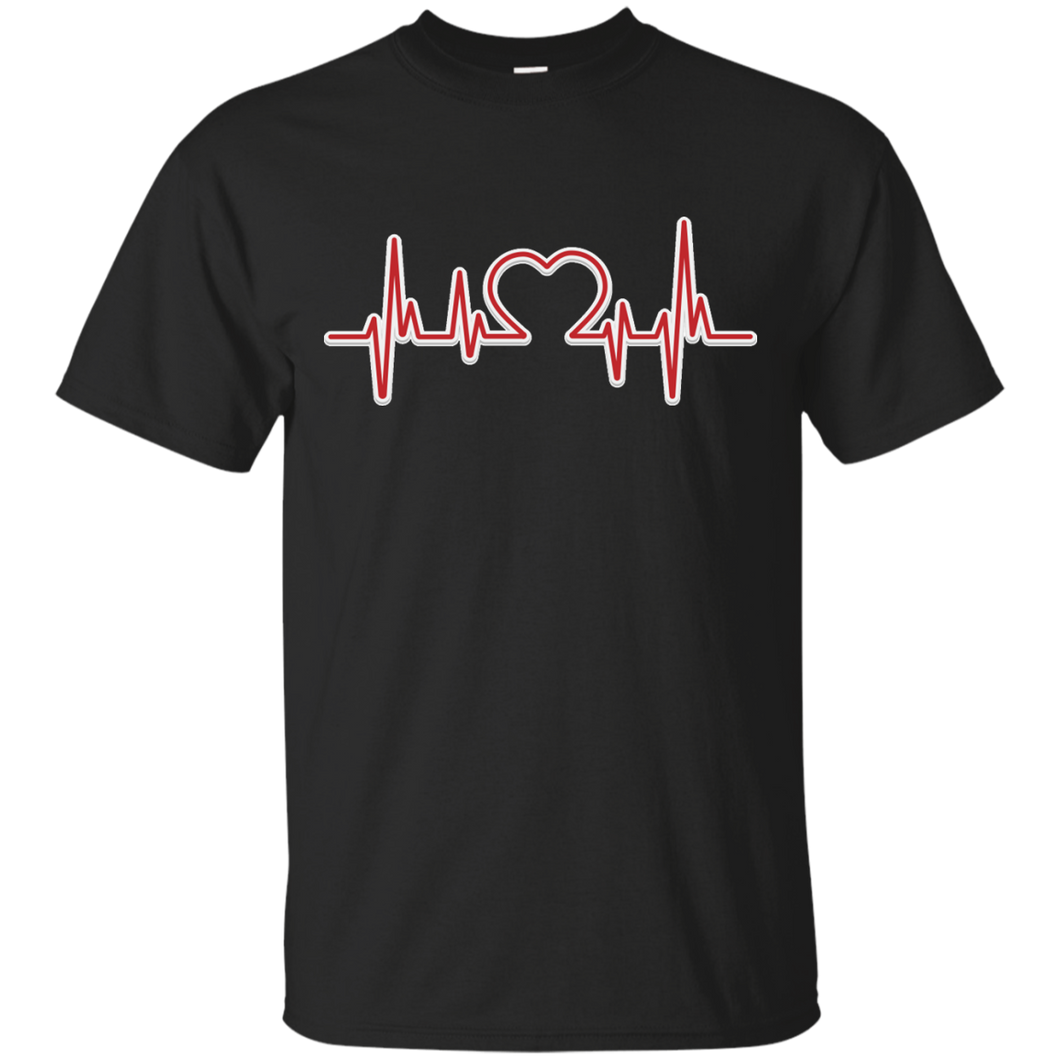 heartbeat, valentine day T-Shirt - Black / S- Short Sleeve -TeeEver.com