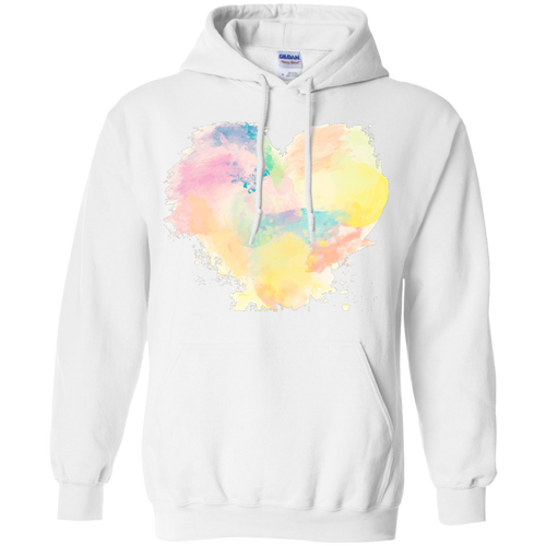 Big colorful heart - Valentines day Pullover Hoodie 8 oz - White / S- Hoodies -TeeEver.com