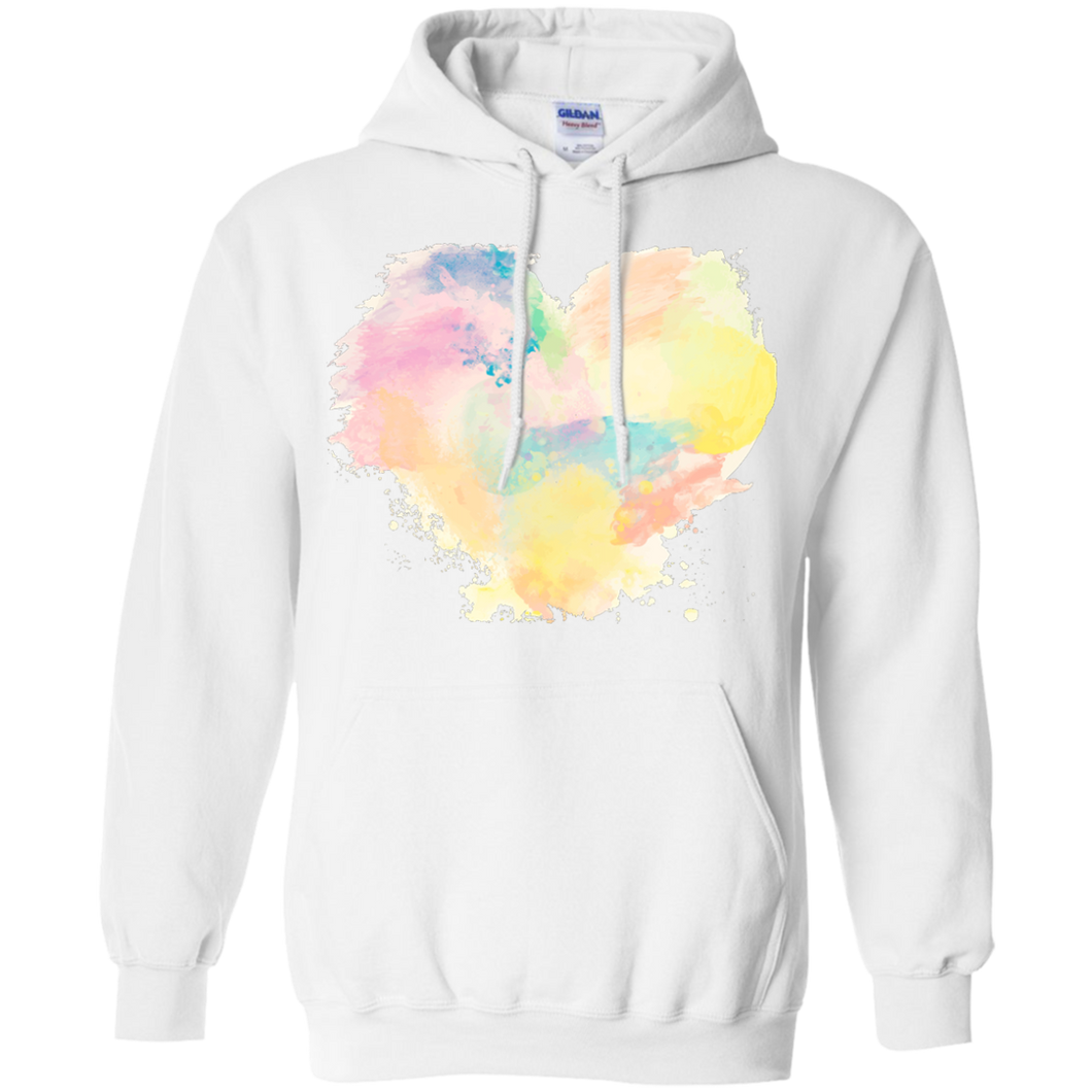 Big colorful heart - Valentines day Pullover Hoodie 8 oz - White / S- Hoodies -TeeEver.com