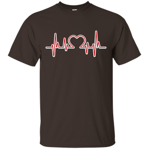 heartbeat, valentine day T-Shirt - Dark Chocolate / S- Short Sleeve -TeeEver.com